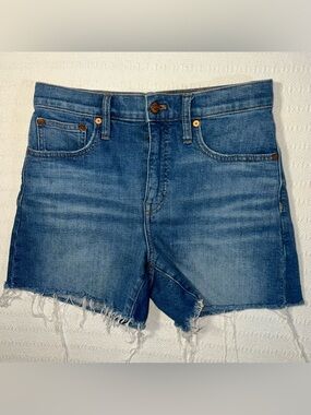 Madewell Womens High Rise Denim Jean Shorts Size 26 Medium Wash Mom Cutoffs Boho